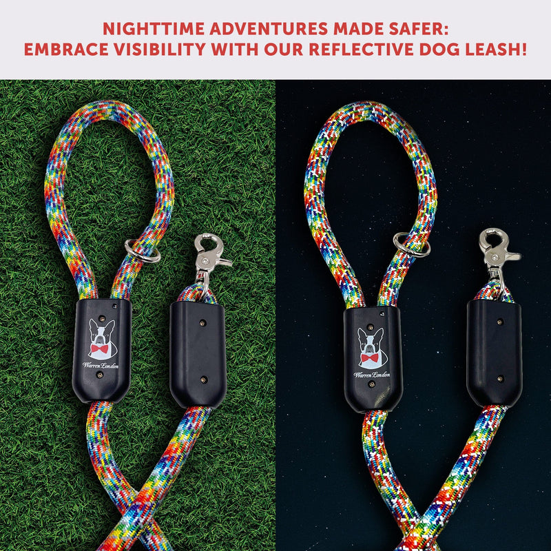 Warren London Rope Leash - 6 Styles Leashes, Collars & Accessories Black Rainbow,Red,Purple,Pink,Blue,Green