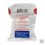 True Rescue Wound Packing Gauze Bleeding Control Light Gray
