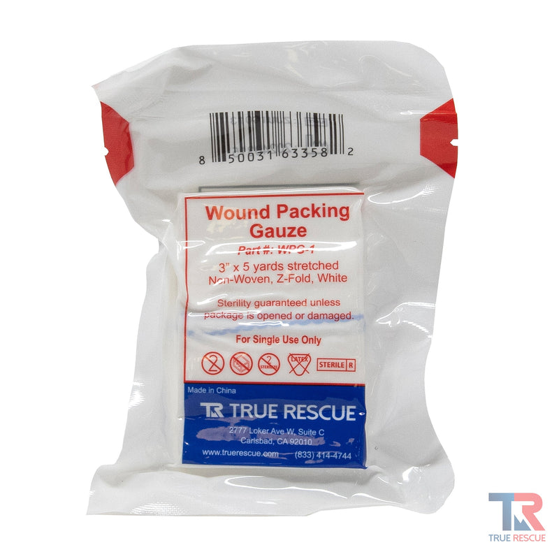 True Rescue Wound Packing Gauze Bleeding Control Light Gray