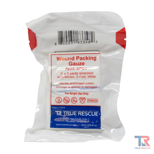 True Rescue Wound Packing Gauze Bleeding Control Light Gray
