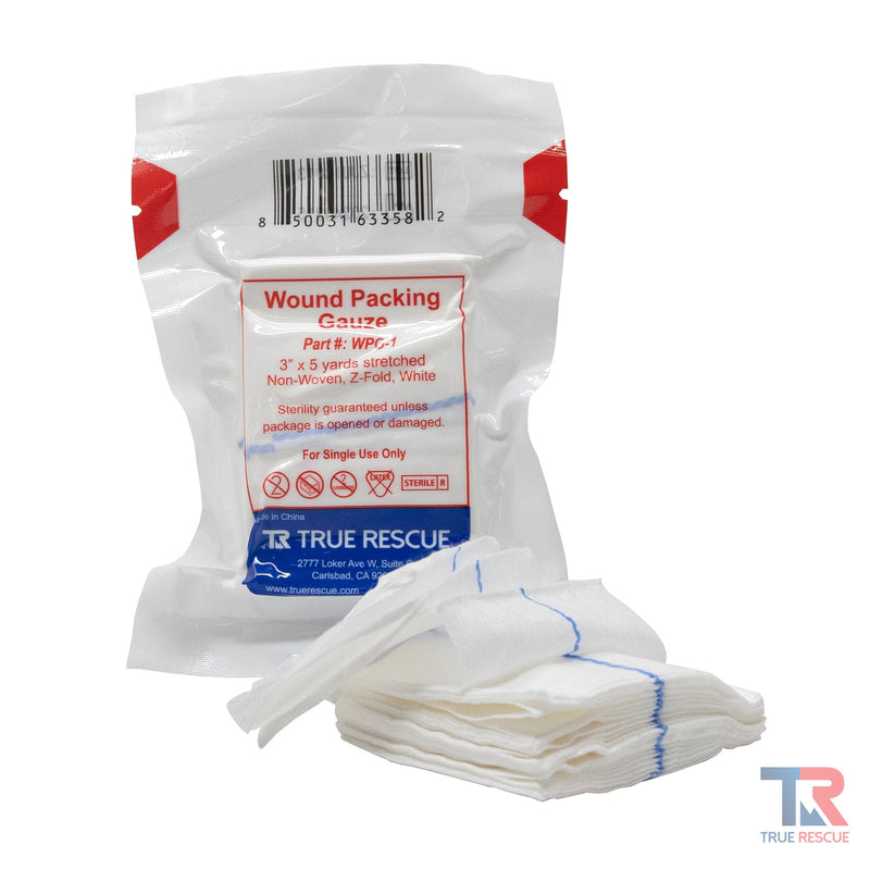 True Rescue Wound Packing Gauze Bleeding Control Light Gray