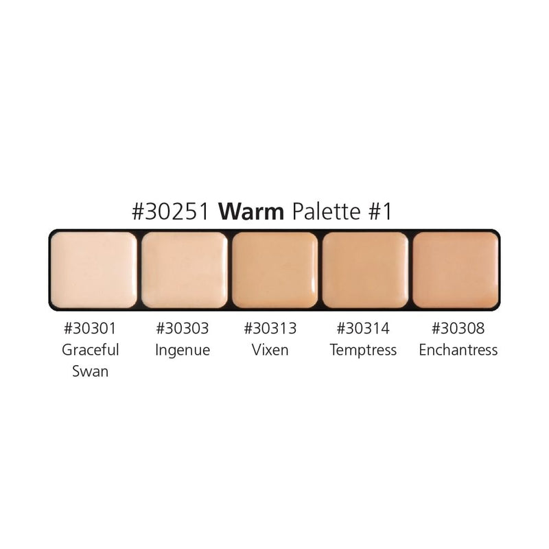 Graftobian Make-Up Company Glamour Crème™ Ultra HD Foundation Palettes Tan Warm #1,Warm #2,Warm #3,Neutral #1,Neutral #2,Neutral #3,Cool #1,Cool #2,Ultra-Lights