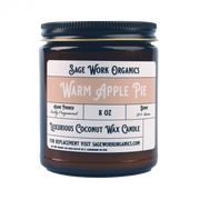 SageWork Organics Warm Apple Pie Candle Scented Candles Black 4oz,8oz