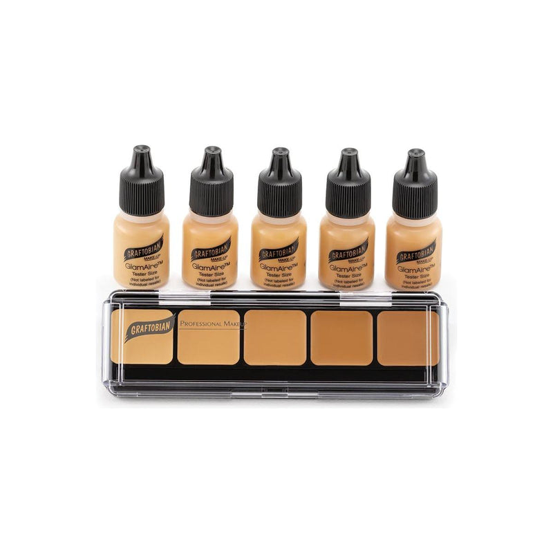 Graftobian Make-Up Company GlamAire Airbrush & HD Crème Sampler Packs Rosy Brown Warm #2 Sampler Pack
