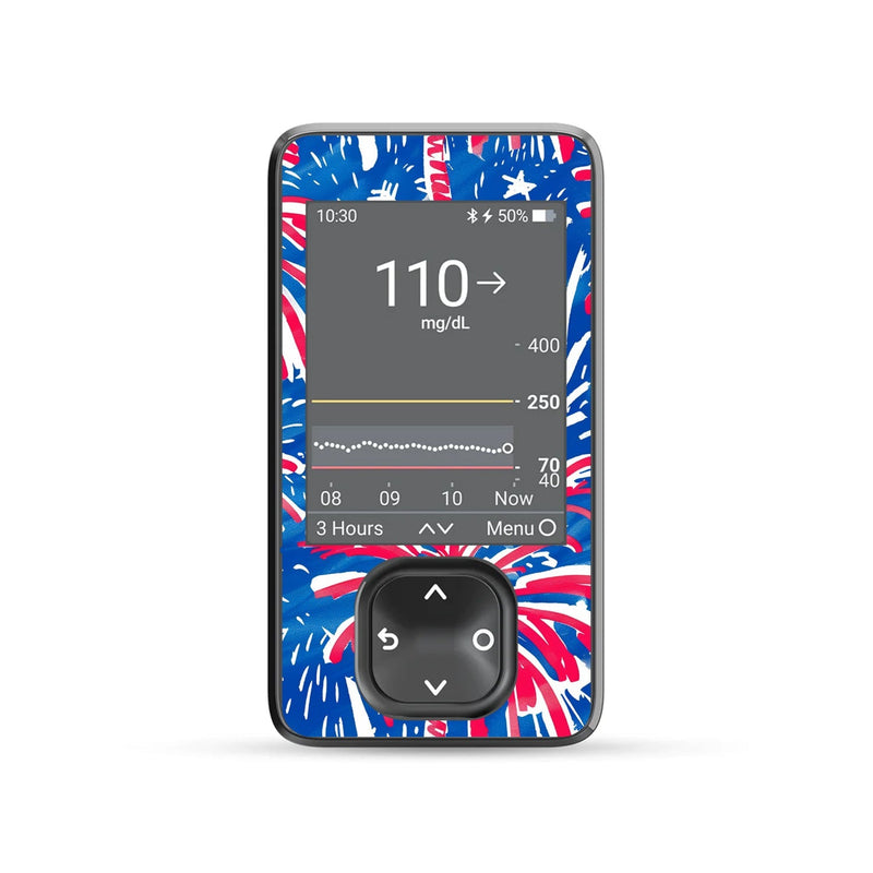 Peelz Watercolor Fireworks DEXCOM G7 and Stelo Touchscreen Receiver Sticker Peelz/Stickers Dim Gray