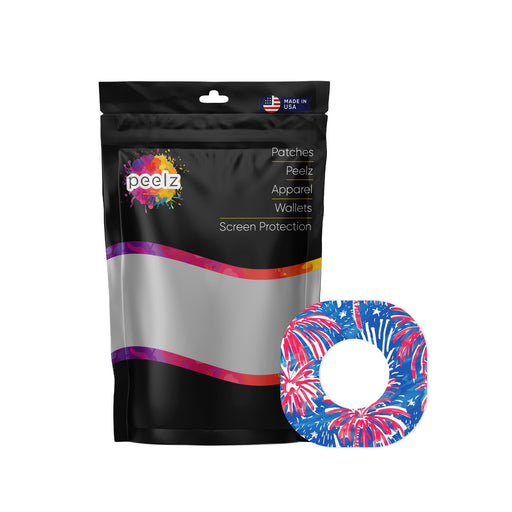 Peelz Watercolor Fireworks Dexcom G7 and Stelo Patch Tape - Pump Peelz Patch Medical Tape White Smoke 12-Pack (Set of 12 Patches),4-Pack (Set of 4 Patches)