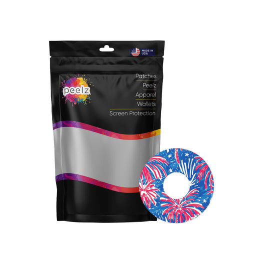 Peelz Watercolor Fireworks Patch FreeStyle Libre 3 Plus & Lingo  Patch Tape - Pump Peelz Patch Medical Tape White Smoke 12-Pack (Set of 12 Patches),4-Pack (Set of 4 Patches)