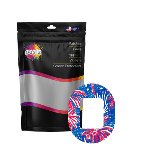 Peelz Watercolor Fireworks Tandem Mobi Patch Tape - Pump Peelz Patch Medical Tape White Smoke 12-Pack (Set of 12 Patches),4-Pack (Set of 4 Patches),1-Patch (One Single Patch)