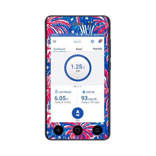 Peelz Watercolor Fireworks Sticker for Omnipod DASH® PDM – Pump Peelz Peelz/Stickers White Smoke Whole System Peelz (front + case),Front Peelz,Case Peelz
