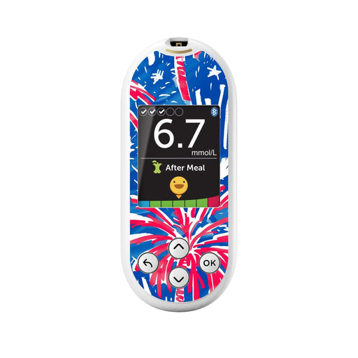 Peelz Watercolor Fireworks for OneTouch Verio Reflect Glucometer Peelz/Stickers White Smoke