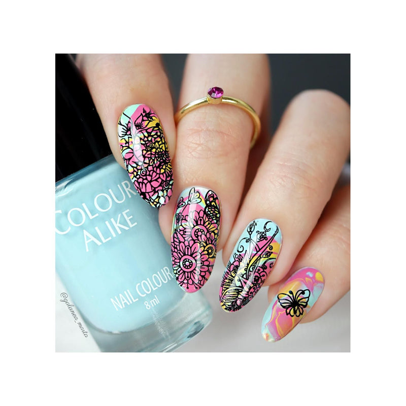 UberChic Beauty Whimsical By Nature-01 Stamping Plate Gray