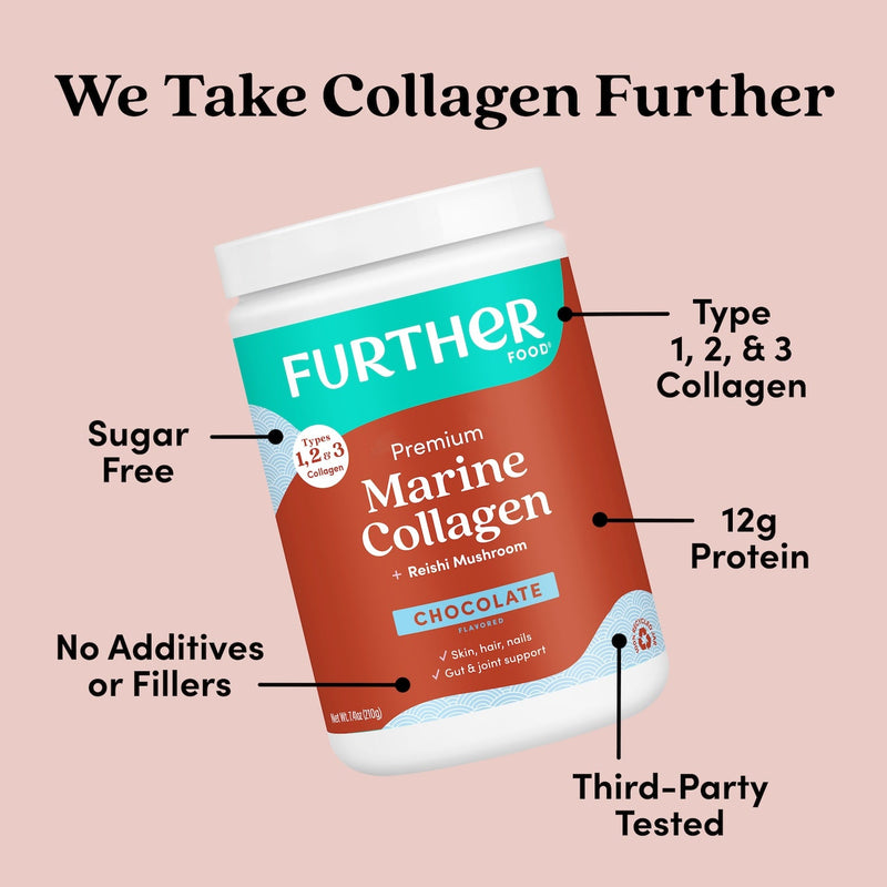 Further Food Chocolate Marine Collagen Powder Collagen Thistle 1 Pack,2 Pack,3 Pack