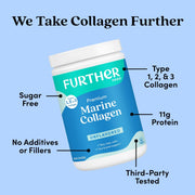 Further Food Unflavored Marine Collagen Powder Collagen Light Blue 1 Pack,2 Pack,3 Pack