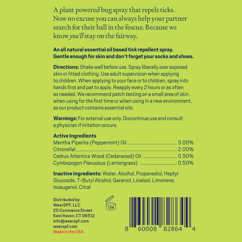 Wear SPF All Natural Tick Spray Dark Khaki