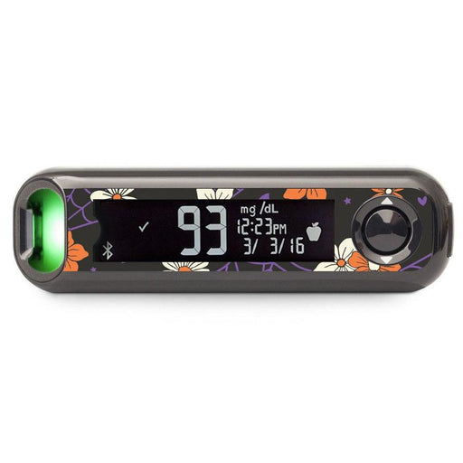 Peelz Webbed Flowers Bayer Contour© Next One Glucometer Peelz/Stickers Dark Slate Gray