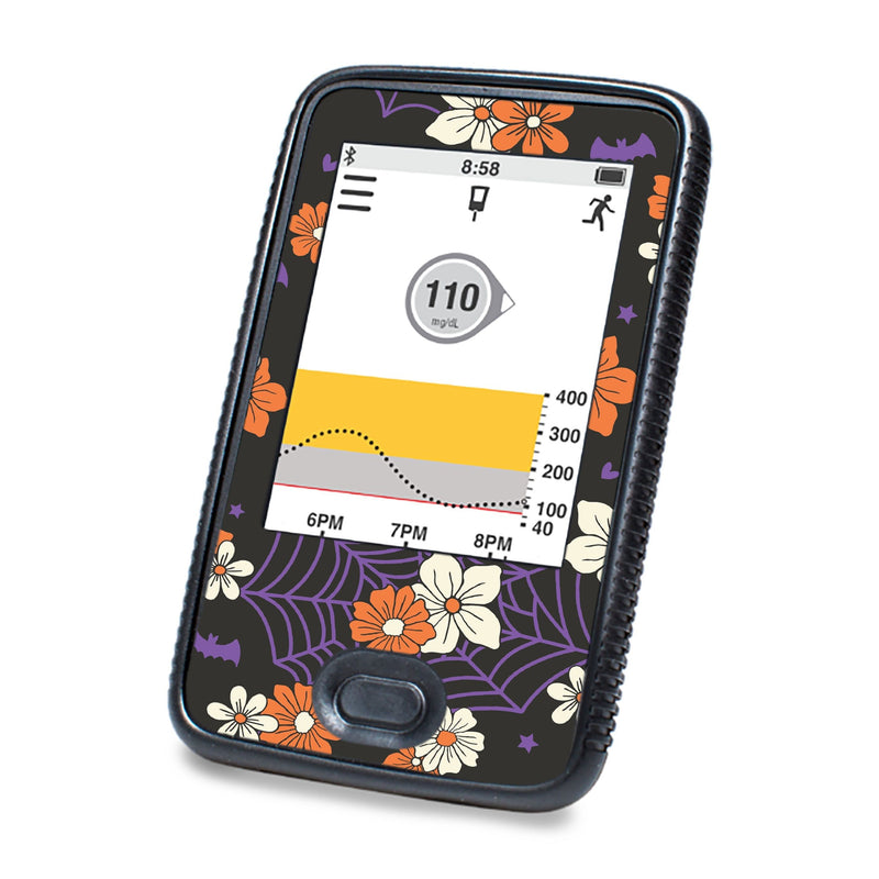 Peelz Webbed Flowers DEXCOM G6 Touchscreen Receiver Peelz/Stickers White Smoke