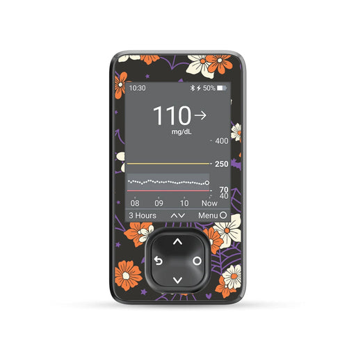 Peelz Webbed Flowers DEXCOM G7 and Stelo and G6 Touchscreen Receiver Sticker Peelz/Stickers Dim Gray