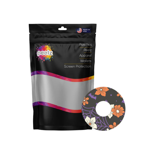 Peelz Webbed Flowers Patch Tape Designed for the FreeStyle Libre 3 Plus & Lingo Patch Medical Tape White Smoke 12-Pack (Set of 12 Patches),4-Pack (Set of 4 Patches)