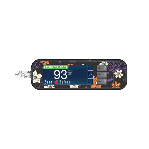 Peelz Webbed Flowers Sticker for Bayer Contour Next Glucometer Peelz/Stickers White Smoke