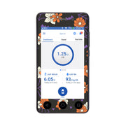 Peelz Webbed Flowers Sticker for Omnipod DASH® PDM – Pump Peelz Peelz/Stickers White Smoke Whole System Peelz (front + case),Front Peelz