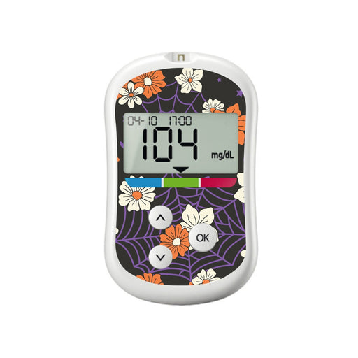 Peelz Webbed Flowers for OneTouch Verio Flex Glucometer Peelz/Stickers White Smoke