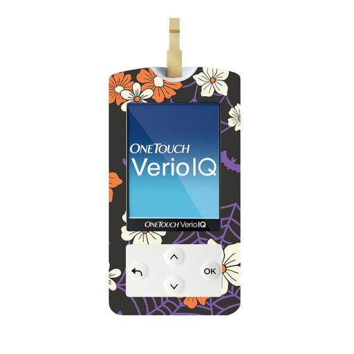 Peelz Webbed Flowers for OneTouch Verio IQ Glucometer Peelz/Stickers White Smoke