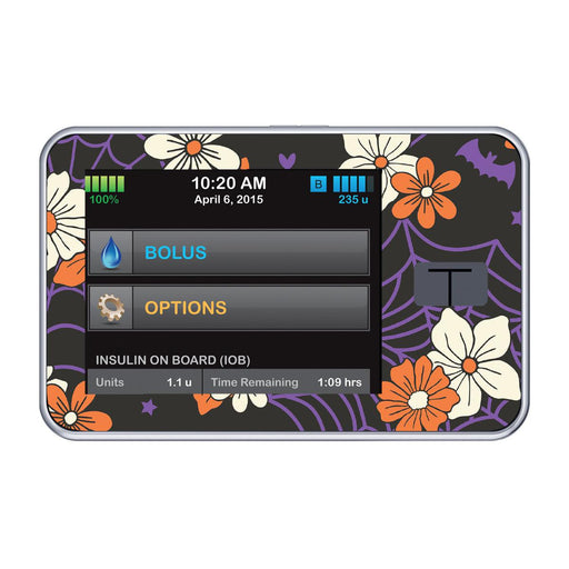 Peelz Webbed Flowers for Tandem t:slim Peelz/Stickers Black
