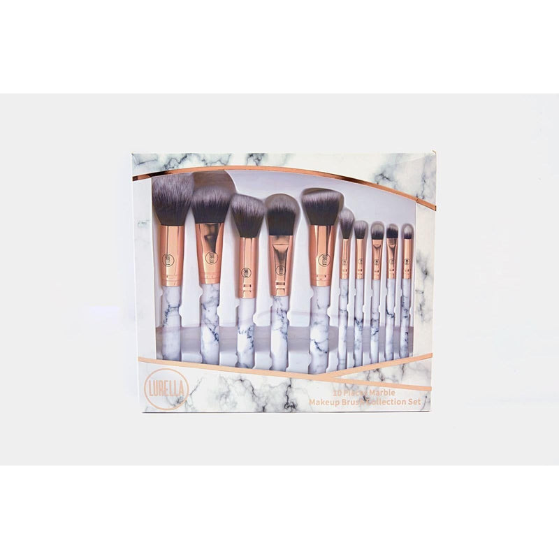 Lurella Cosmetics Deluxe Marble Brush Set Brush Set Lavender Black,Pink,White