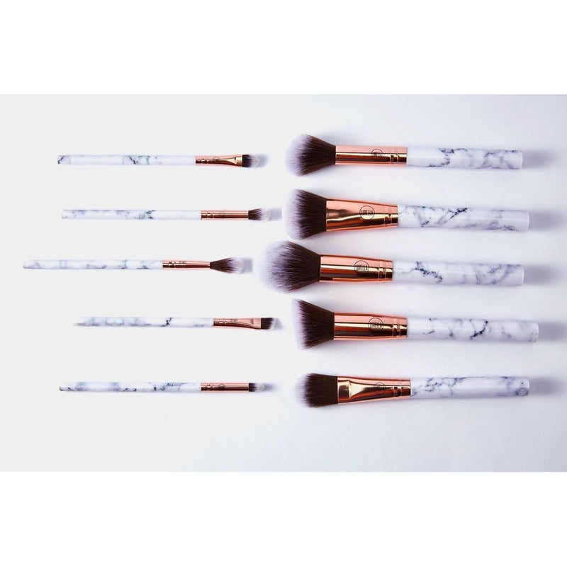 Lurella Cosmetics Deluxe Marble Brush Set Brush Set Lavender Black,Pink,White