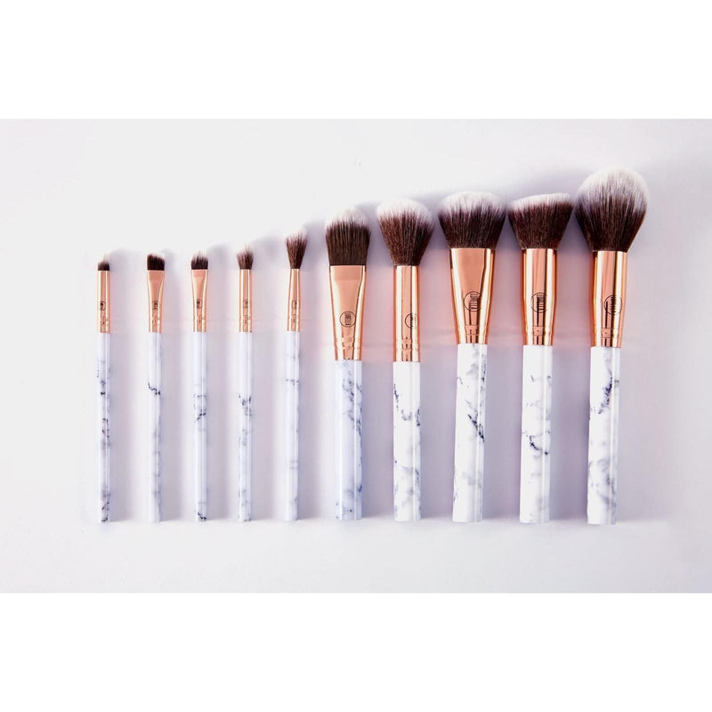 Lurella Cosmetics Deluxe Marble Brush Set Brush Set Light Gray Black,Pink,White