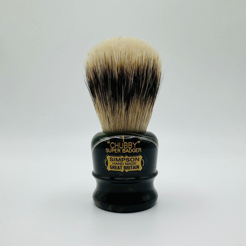 Simpsons Simpson LE Chubby 1 Super Badger Emerald Candy Shaving Brush Shaving Brush Light Gray