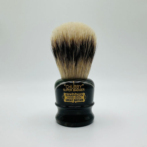 Simpsons Simpson LE Chubby 1 Super Badger Emerald Candy Shaving Brush Shaving Brush Light Gray