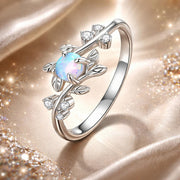 Bids.com 925 Sterling Silver Opal & CZ Ring 0.2cm Size 6.0 for Women Rings Light Gray 6,7,8