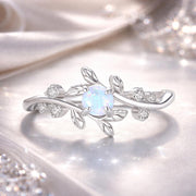 Bids.com 925 Sterling Silver Opal & CZ Ring 0.2cm Size 6.0 for Women Rings White Smoke 6,7,8