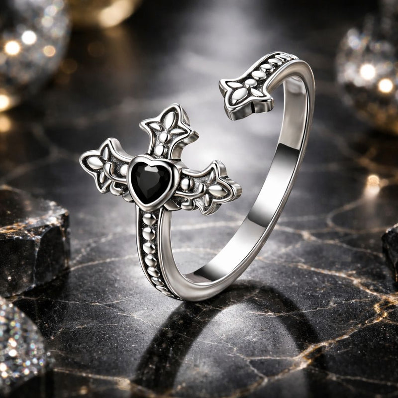 Bids.com 925 Sterling Silver Pavé Setting CZ Oxidized Silver Ring Rings Dark Slate Gray