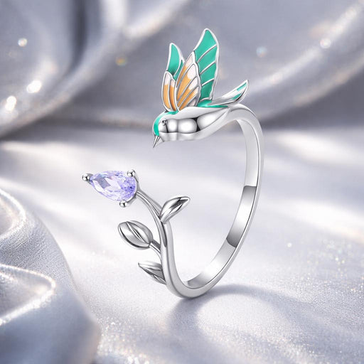 Bids.com 925 Sterling Silver 0.16cm Pavé Setting CZ Ring Rings Lavender