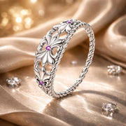 Bids.com 925 Sterling Silver Oxidized 1.3mm Pavé Set CZ Ring Size 6.0 for Women Rings Antique White 6,7,8