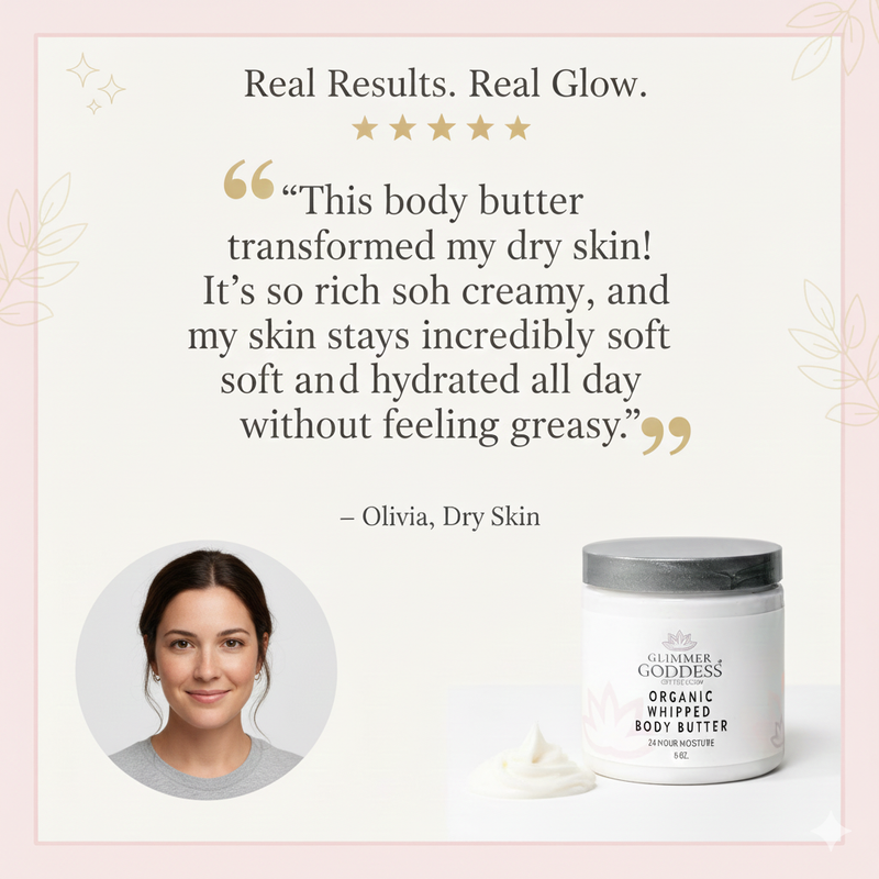 Glimmer Goddess® Organic Skin Care Organic Whipped Body Butter for Extremely Dry Skin Lotions & Creams Seashell Lavender Lemon - Best Seller,Autumn Breeze,Blood Orange,Candy Cane,Caribbean Breeze,Christmas Cookie,Cinnamon Apple Cider,Citrus Basil,Citrus Crush,Citrus Mango,Coastal Reverie,Coconut,Coconut Lime,Coconut Vanilla,Evening Snow,Frankincense & Myrrh,Honeysu