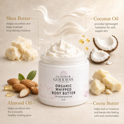 Glimmer Goddess® Organic Skin Care Organic Whipped Body Butter for Extremely Dry Skin Lotions & Creams Light Gray Lavender Lemon - Best Seller,Autumn Breeze,Blood Orange,Candy Cane,Caribbean Breeze,Christmas Cookie,Cinnamon Apple Cider,Citrus Basil,Citrus Crush,Citrus Mango,Coastal Reverie,Coconut,Coconut Lime,Coconut Vanilla,Evening Snow,Frankincense & Myrrh,Honeysu