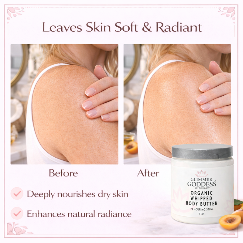 Glimmer Goddess® Organic Skin Care Organic Whipped Body Butter for Extremely Dry Skin Lotions & Creams White Smoke Lavender Lemon - Best Seller,Autumn Breeze,Blood Orange,Candy Cane,Caribbean Breeze,Christmas Cookie,Cinnamon Apple Cider,Citrus Basil,Citrus Crush,Citrus Mango,Coastal Reverie,Coconut,Coconut Lime,Coconut Vanilla,Evening Snow,Frankincense & Myrrh,Honeysu