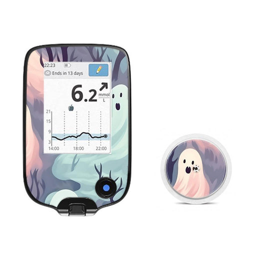 Peelz Wispy Ghosts Freestyle Libre 2 Peelz/Stickers White Smoke Receiver + Sensor
