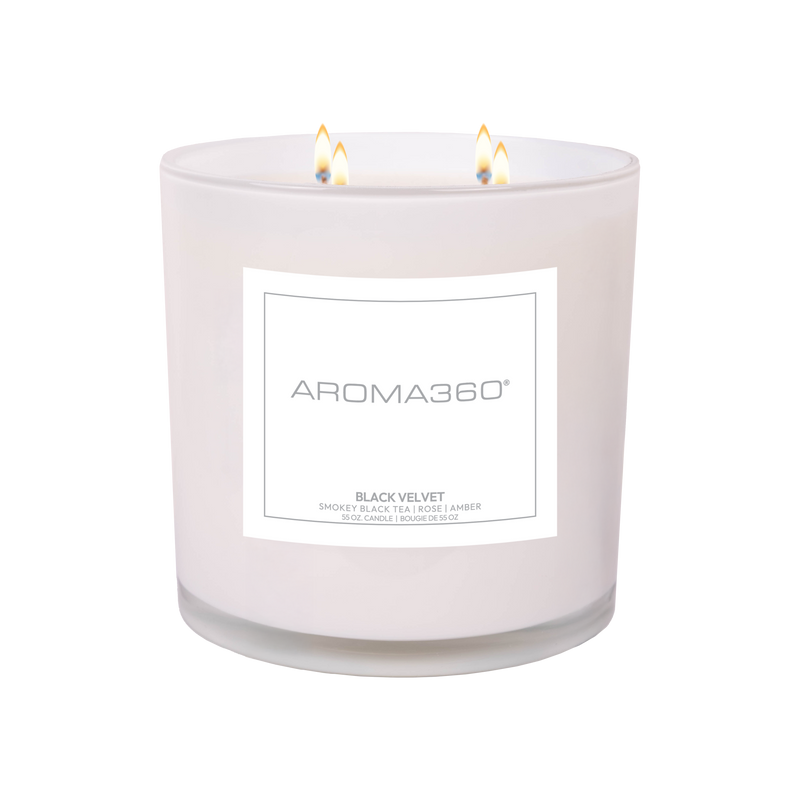Aroma360 Black Velvet 4-Wick Candle Candle White Smoke White