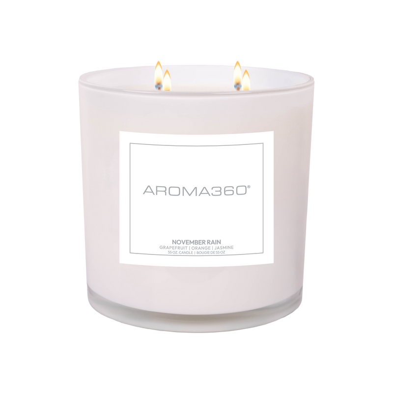 Aroma360 November Rain 4-Wick Candle Candle White Smoke White
