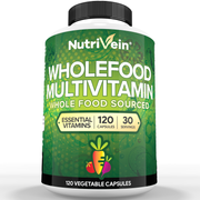 Nutrivein Nutrivein Whole Food Multivitamin for Men & Women – 120 Vegan Multivitamin Caps for Adults 30-VCX3-GNPU White Smoke