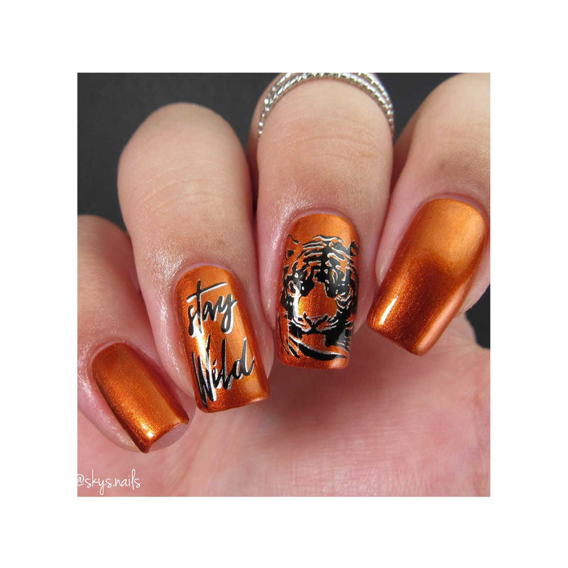 UberChic Beauty Wild & Fierce: Big Cats Stamping Plate Rosy Brown