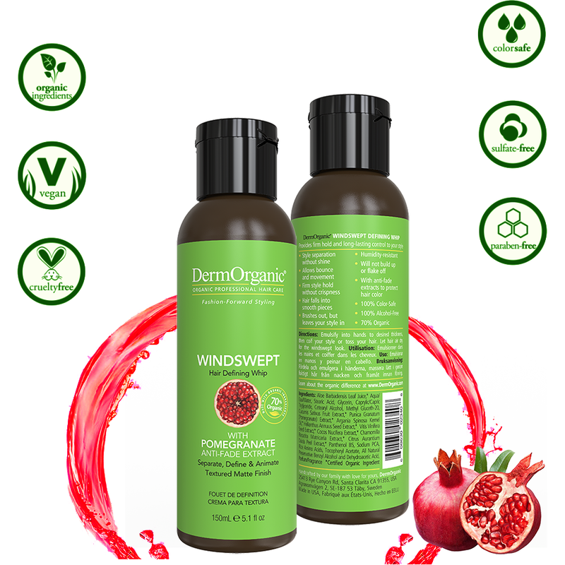 DermOrganic Official Shop Windswept Hair Defining Whip Styling Yellow Green 5.1 fl oz (150ml)