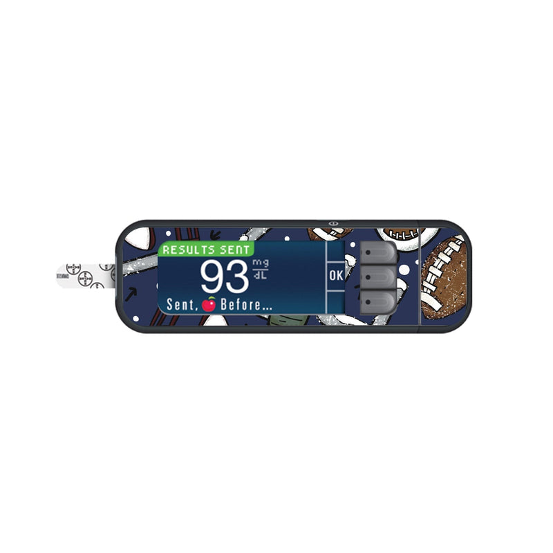Peelz Winter Football Sticker for Bayer Contour Next Glucometer Peelz/Stickers White Smoke