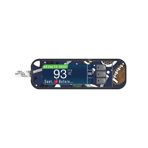 Peelz Winter Football Sticker for Bayer Contour Next Glucometer Peelz/Stickers White Smoke