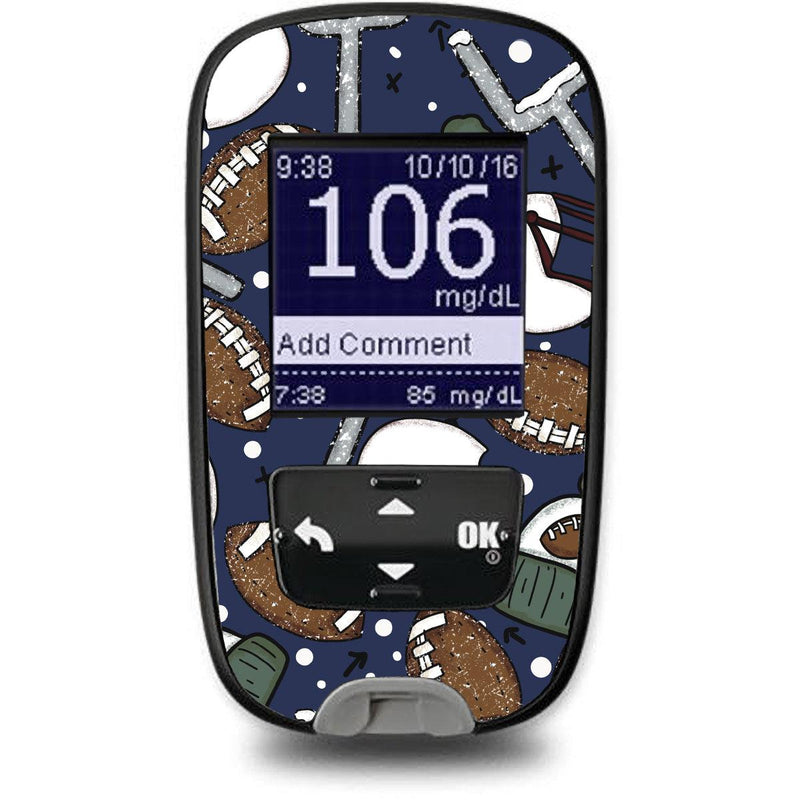 Peelz Winter Football Sticker for the Accu-Chek Guide Glucometer Peelz/Stickers White Smoke
