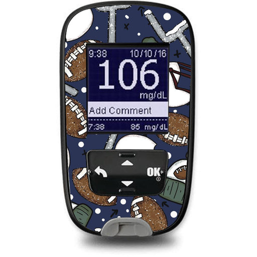 Peelz Winter Football Sticker for the Accu-Chek Guide Glucometer Peelz/Stickers White Smoke